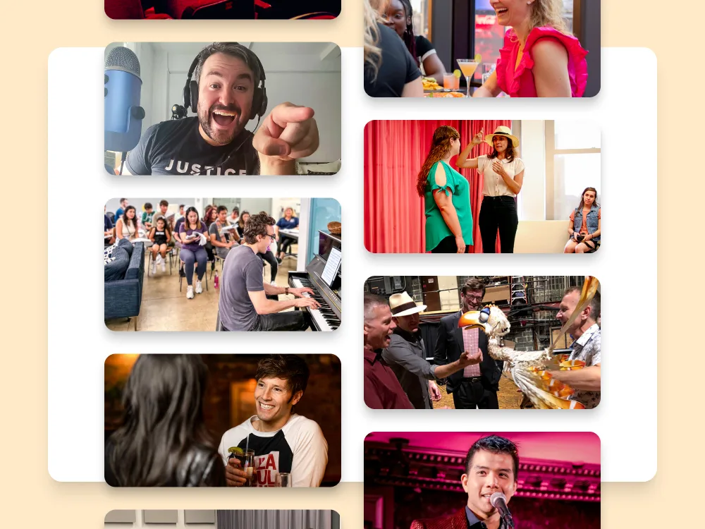 Images showing available Broadway experiences.